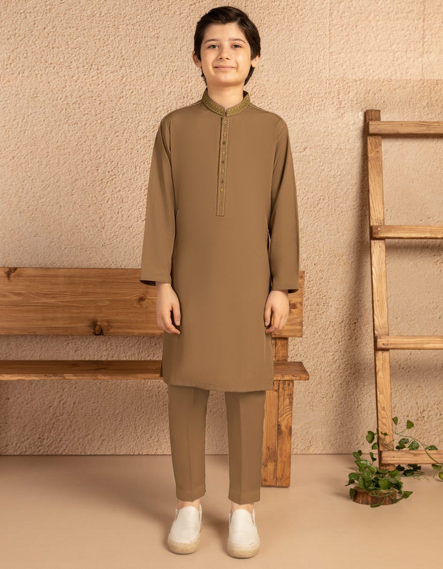 MUSTARD BLENDED SEMI-FORMAL KURTA TROUSER