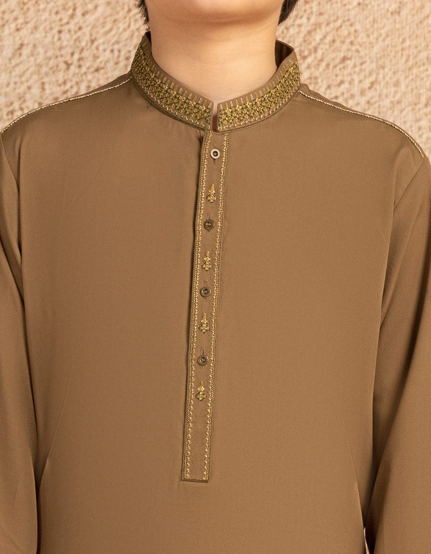 MUSTARD BLENDED SEMI-FORMAL KURTA TROUSER