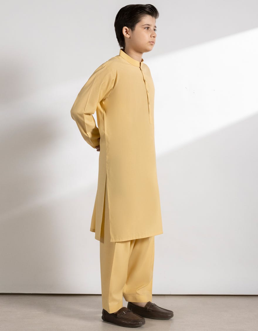 YELLOW BLENDED KAMEEZ SHALWAR