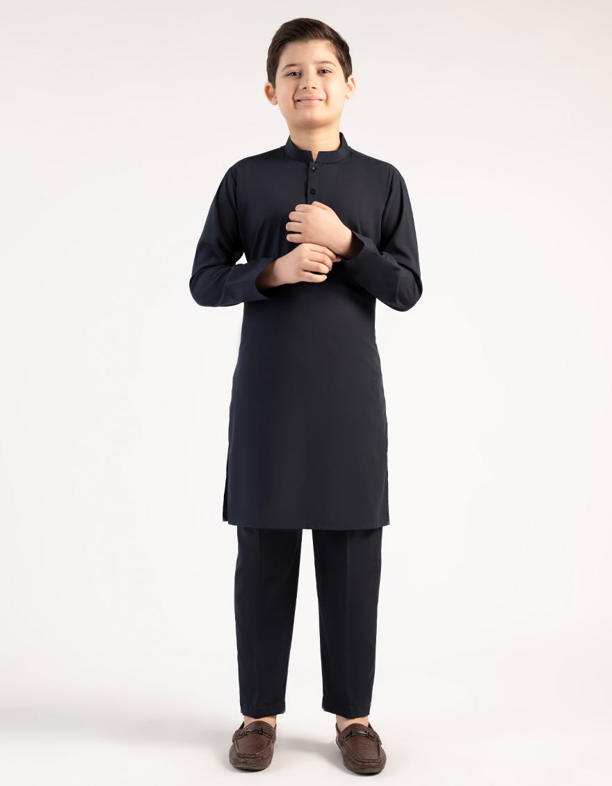 MIDNIGHT BLUE BLENDED KURTA TROUSER