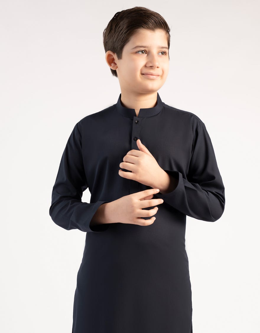 MIDNIGHT BLUE BLENDED KURTA TROUSER