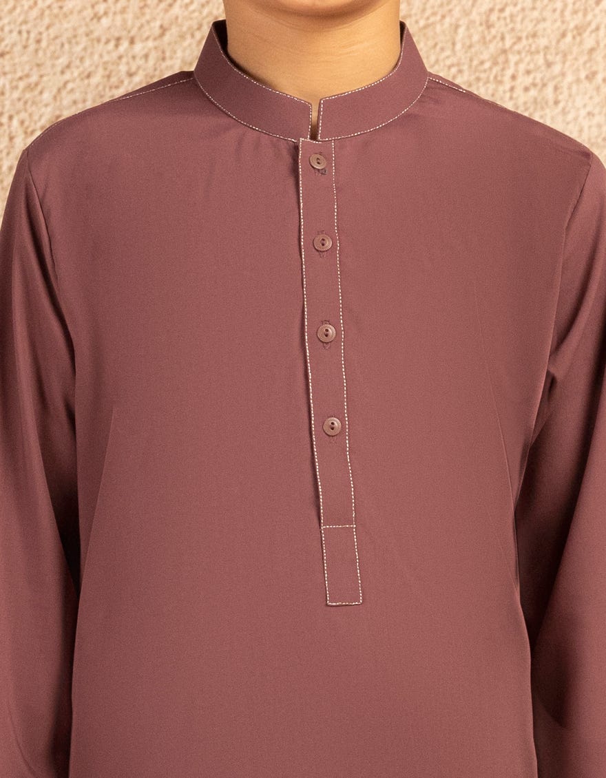 PLUM BLENDED PLAIN KURTA TROUSER