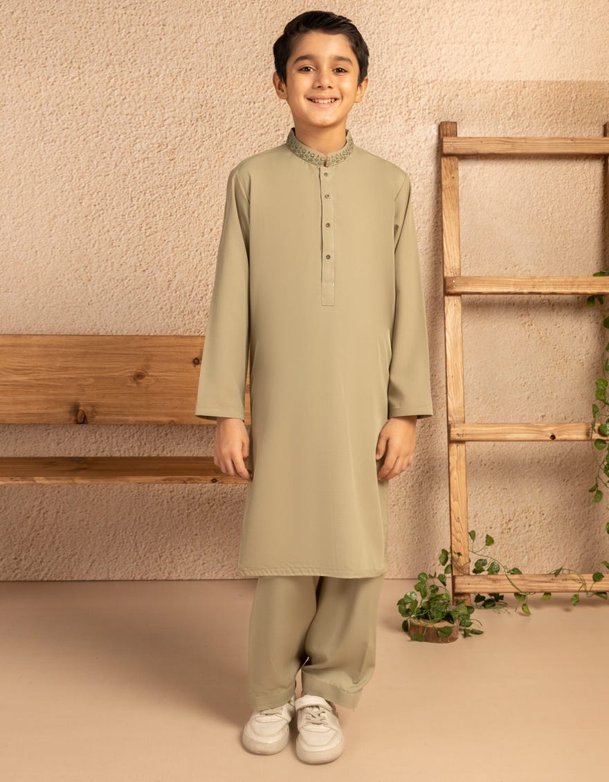 LIGHT GREEN BLENDED SEMI-FORMAL KAMEEZ SHALWAR