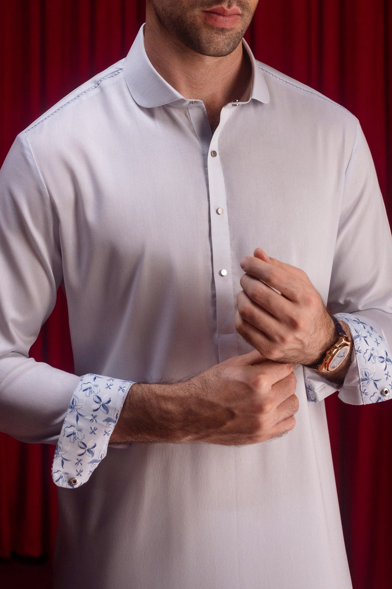 MALAWI - SKY BLUE COTTON KURTA TROUSER