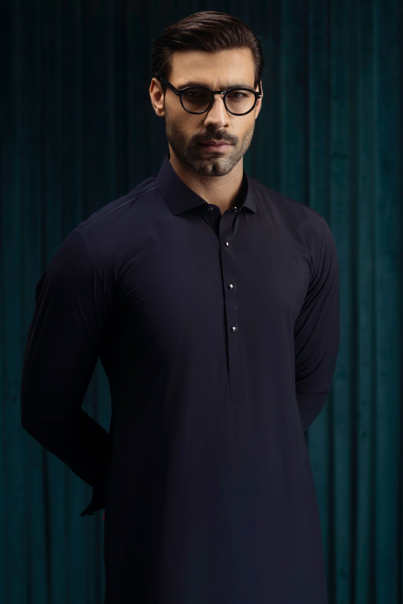 SAN PABLO - NAVY BLENDED KAMEEZ SHALWAR