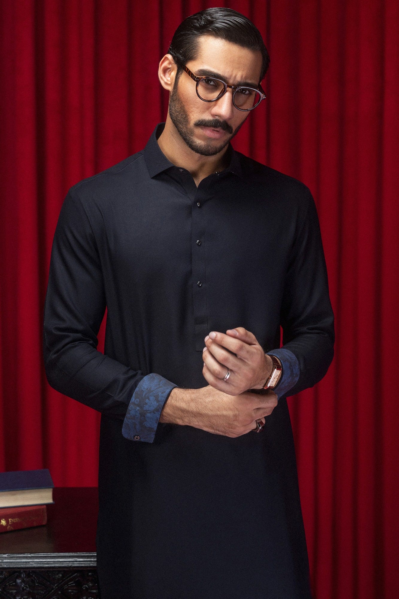 HEREFORD - NAVY BLENDED KAMEEZ SHALWAR
