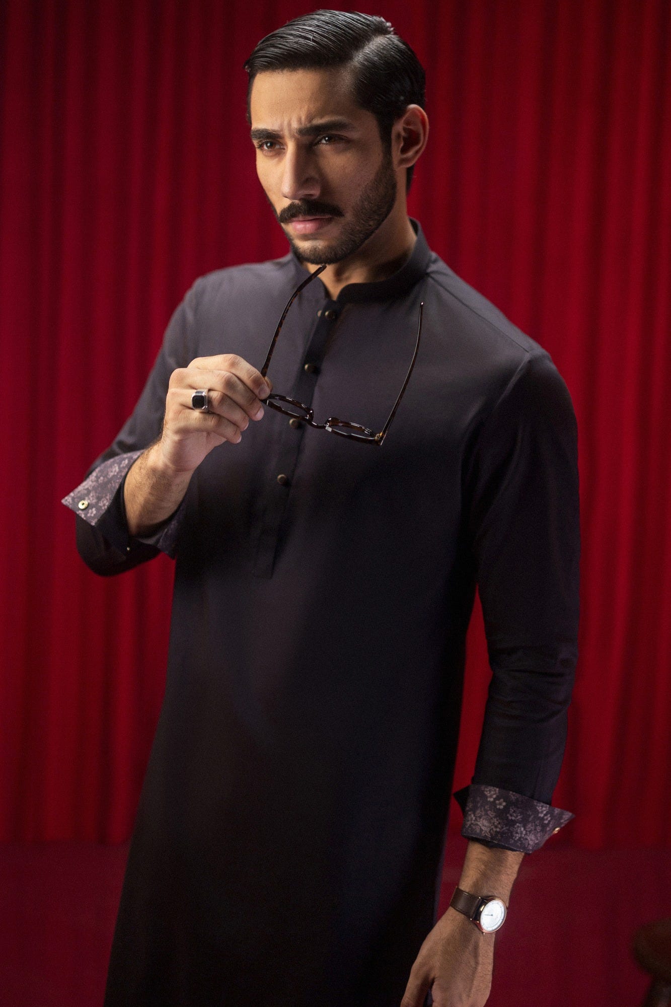 CALVIA - DEEP PLUM COTTON KAMEEZ SHALWAR