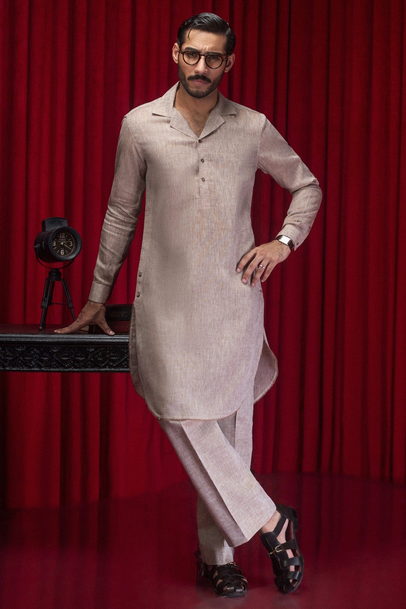 hamburg-light-brown-linen-kurta-trouser