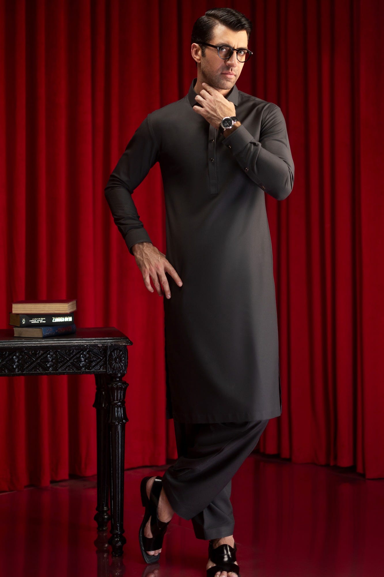 ATLANTA - DARK GREY BLENDED KAMEEZ SHALWAR