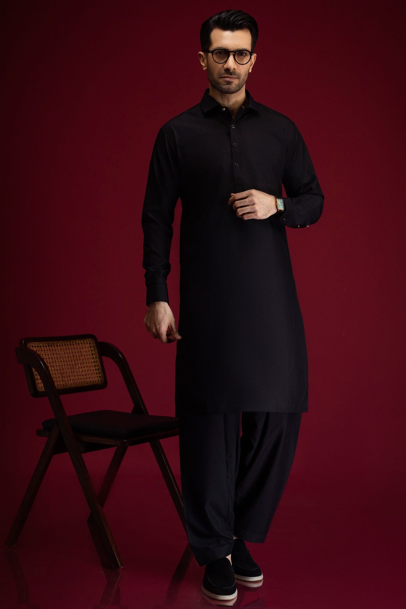 homburg-black-blended-kameez-shalwar