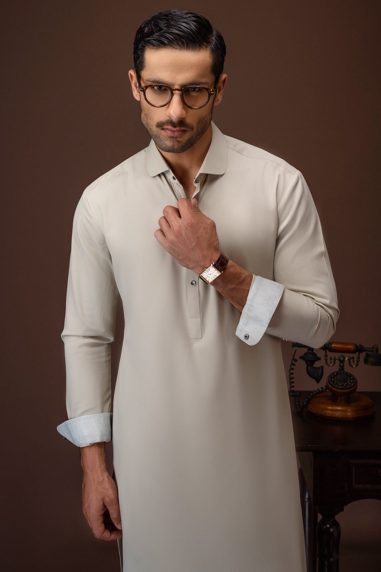 salvador-pebble-khaki-blended-kameez-shalwar