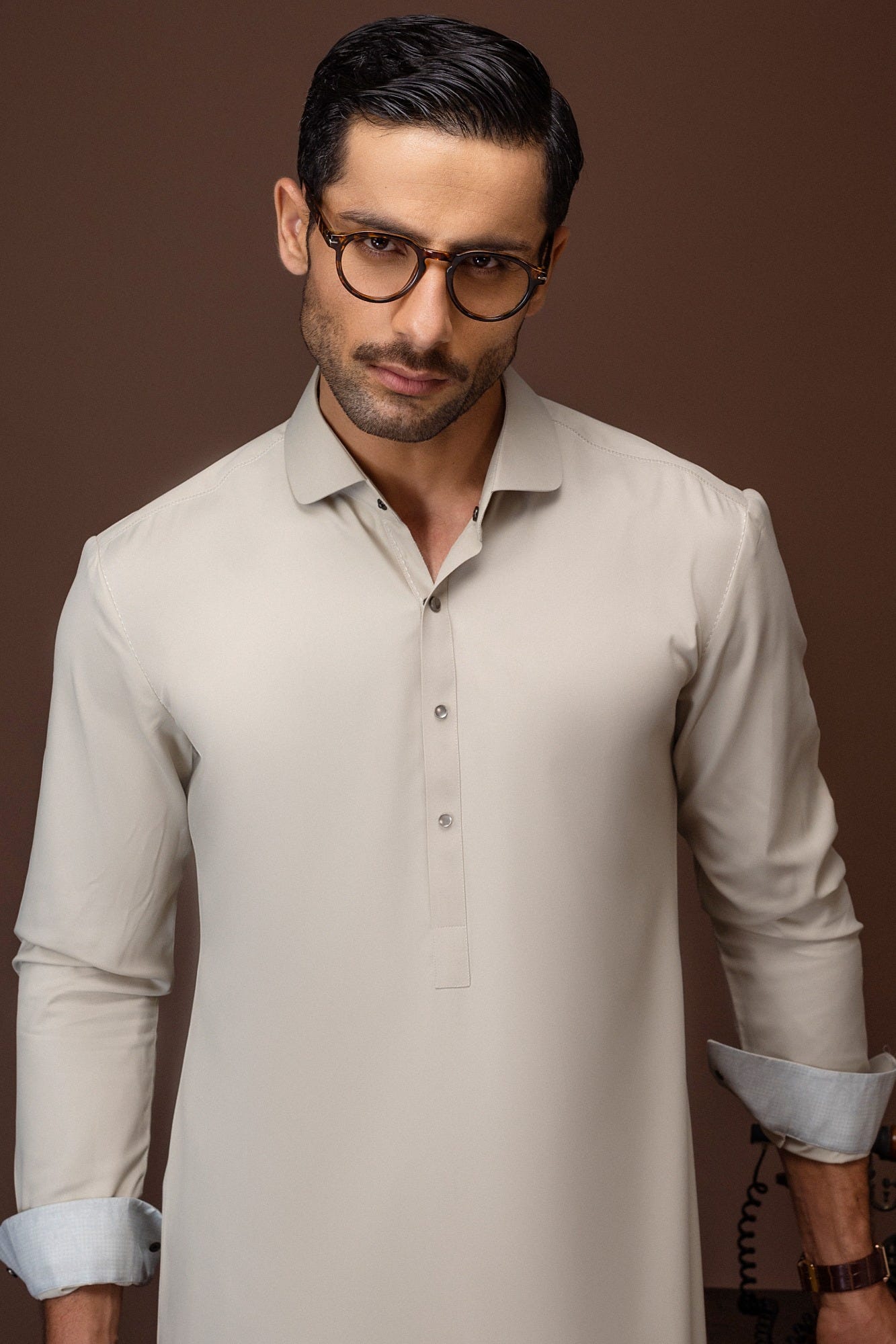 salvador-pebble-khaki-blended-kameez-shalwar