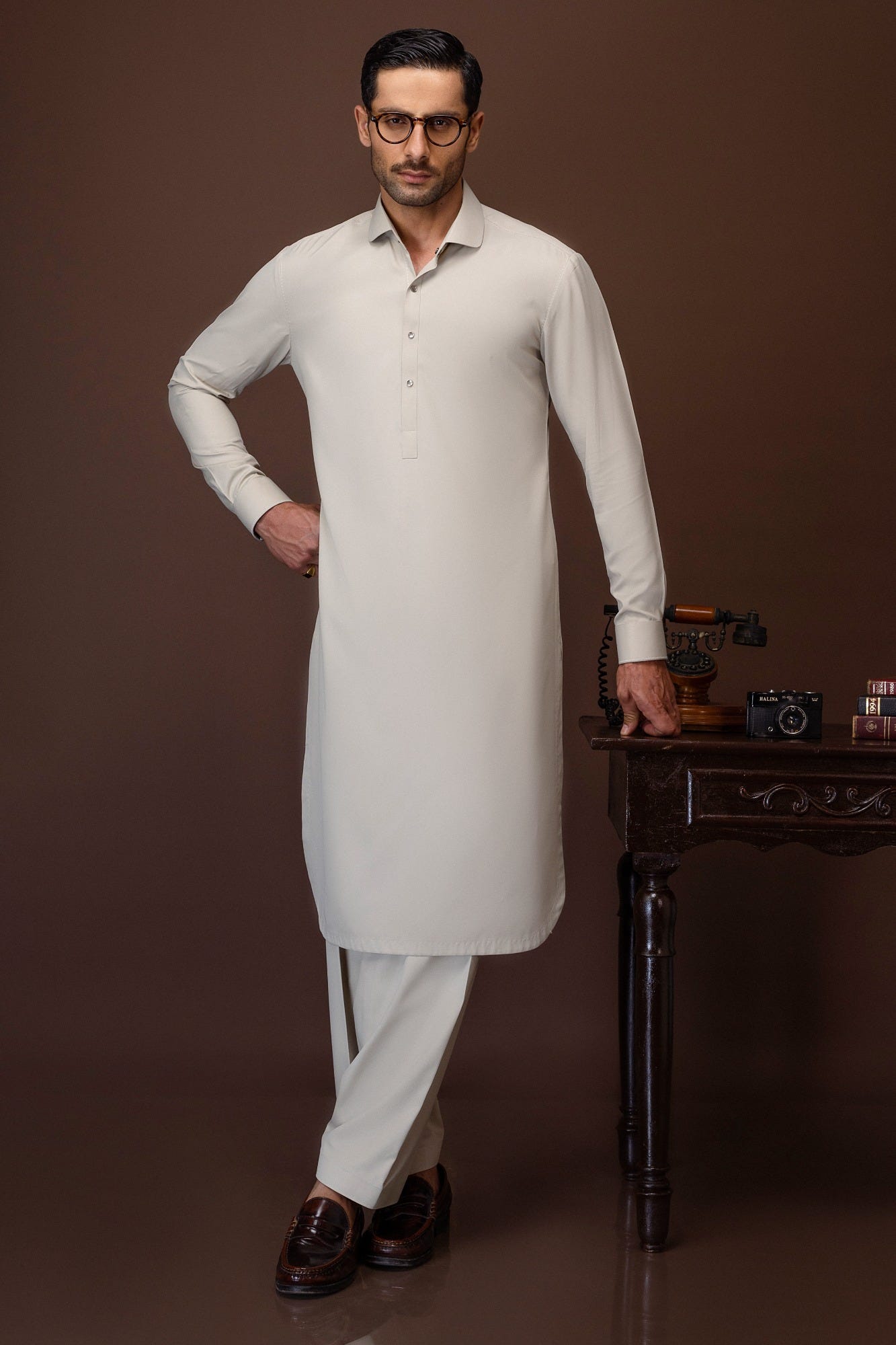 salvador-pebble-khaki-blended-kameez-shalwar