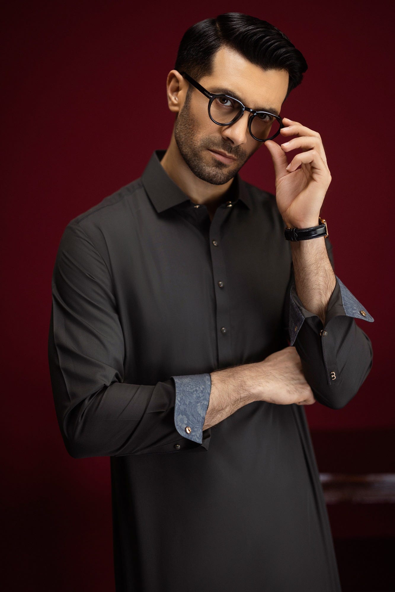 jalisco-deep-olive-blended-kameez-shalwar