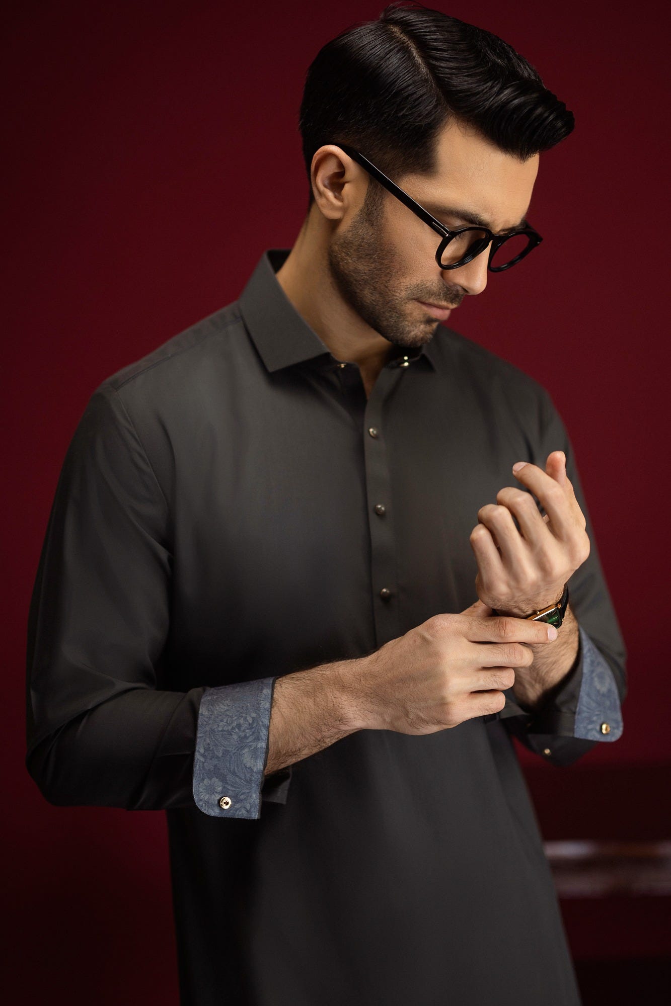 jalisco-deep-olive-blended-kameez-shalwar