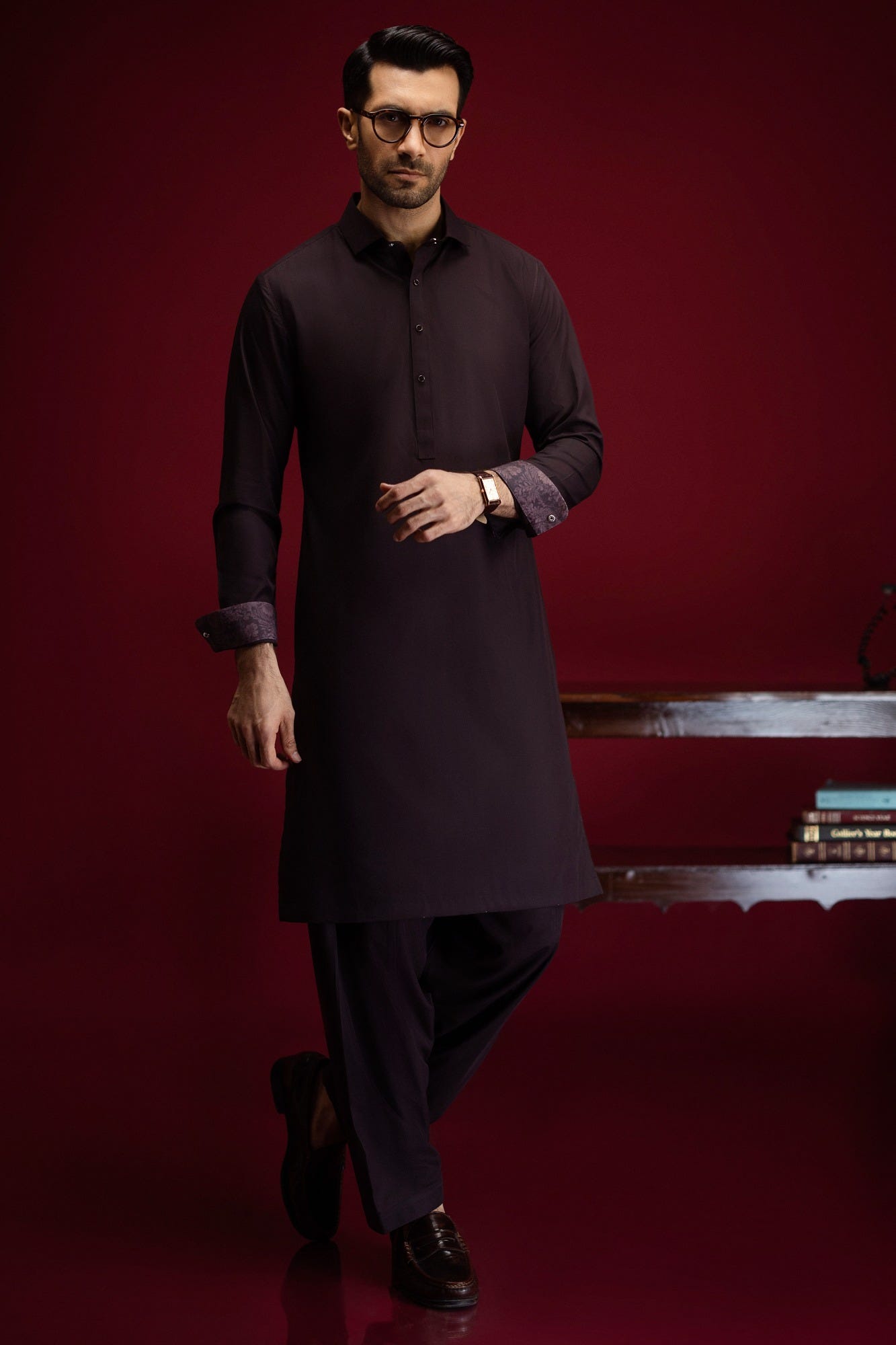 jinan-burgundy-blended-kameez-shalwar