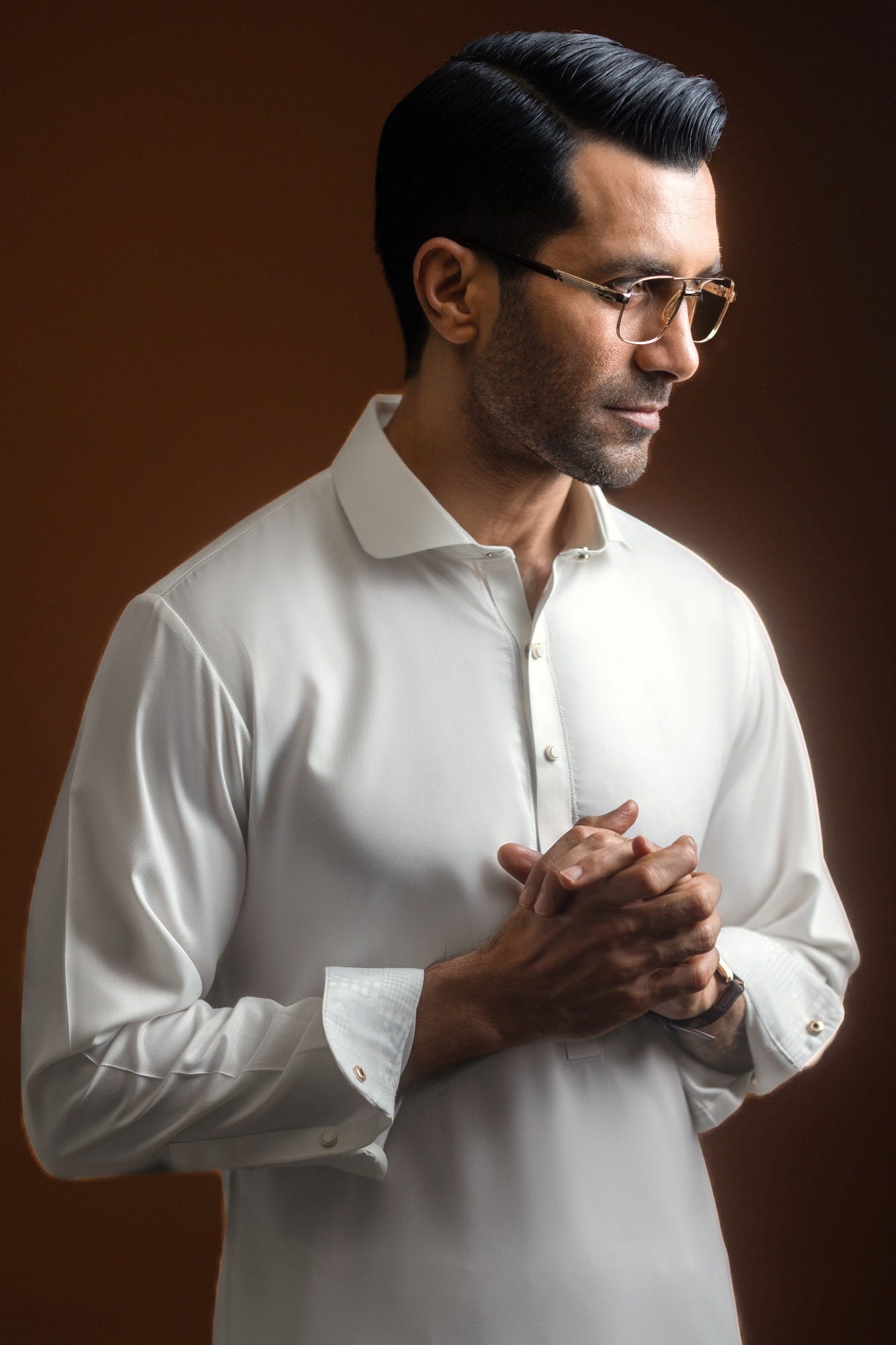 ODESSA - OFF WHITE BLENDED KAMEEZ SHALWAR