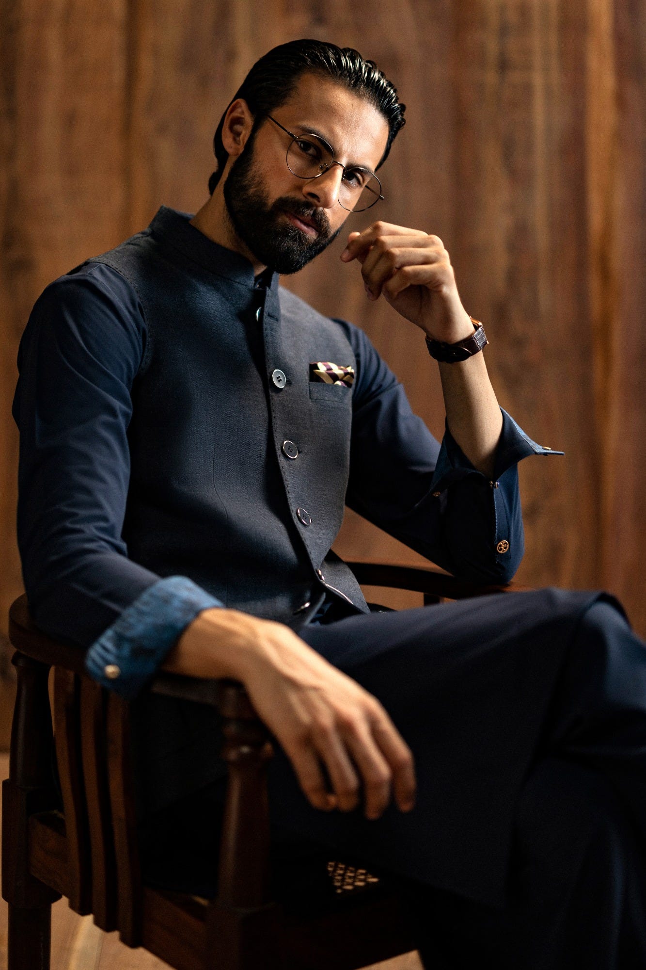 sligo-navy-blended-kameez-shalwar