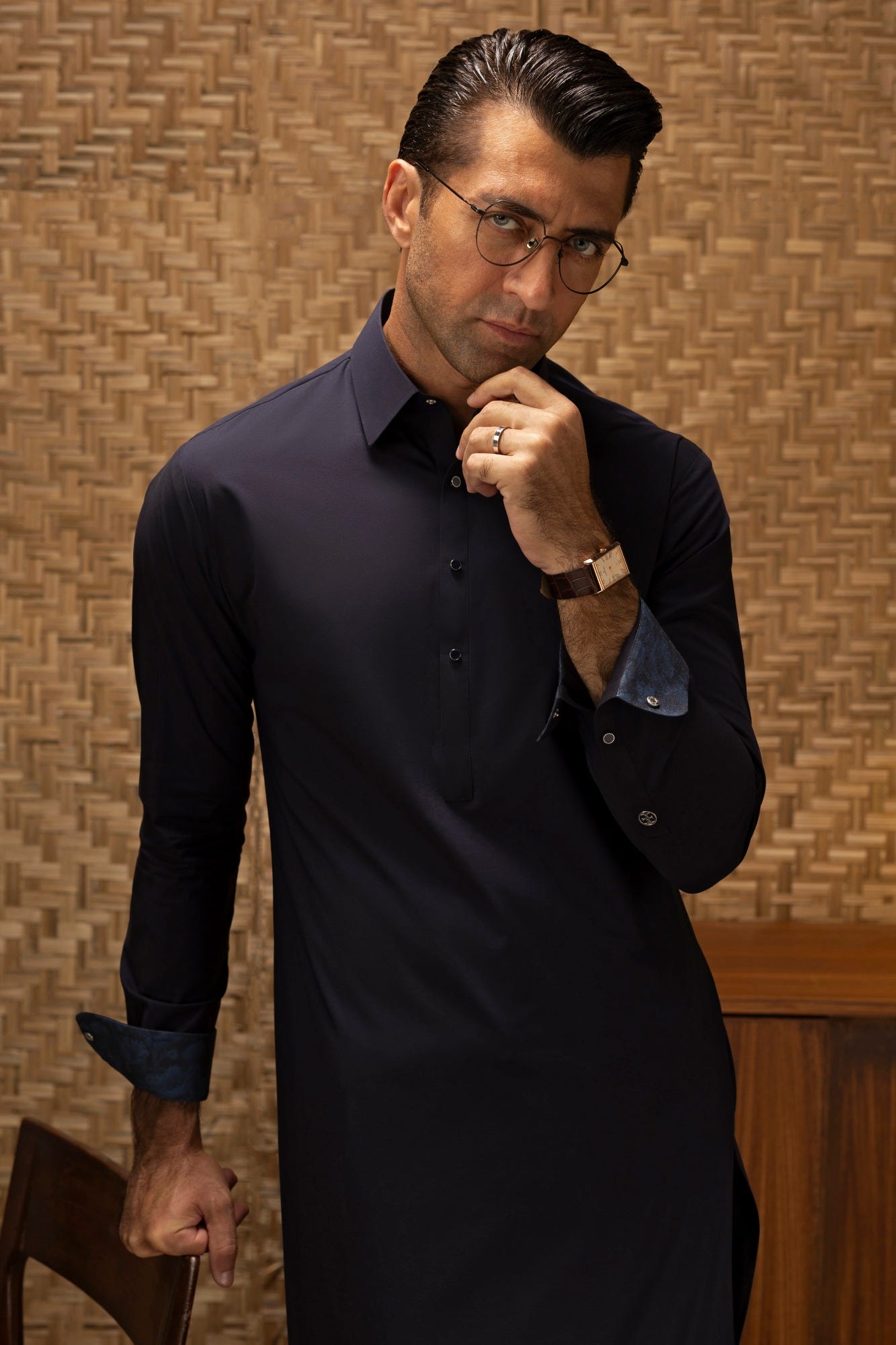 LODZ - BLUE BLACK COTTON EXCLUSIVE KAMEEZ SHALWAR