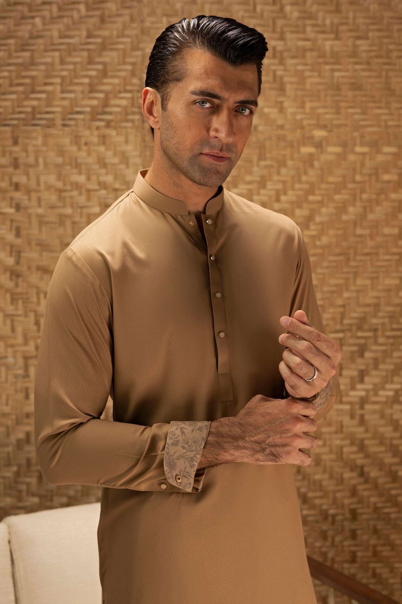 LA-PAZ - KHAKI EXCLUSIVE KAMEEZ SHALWAR