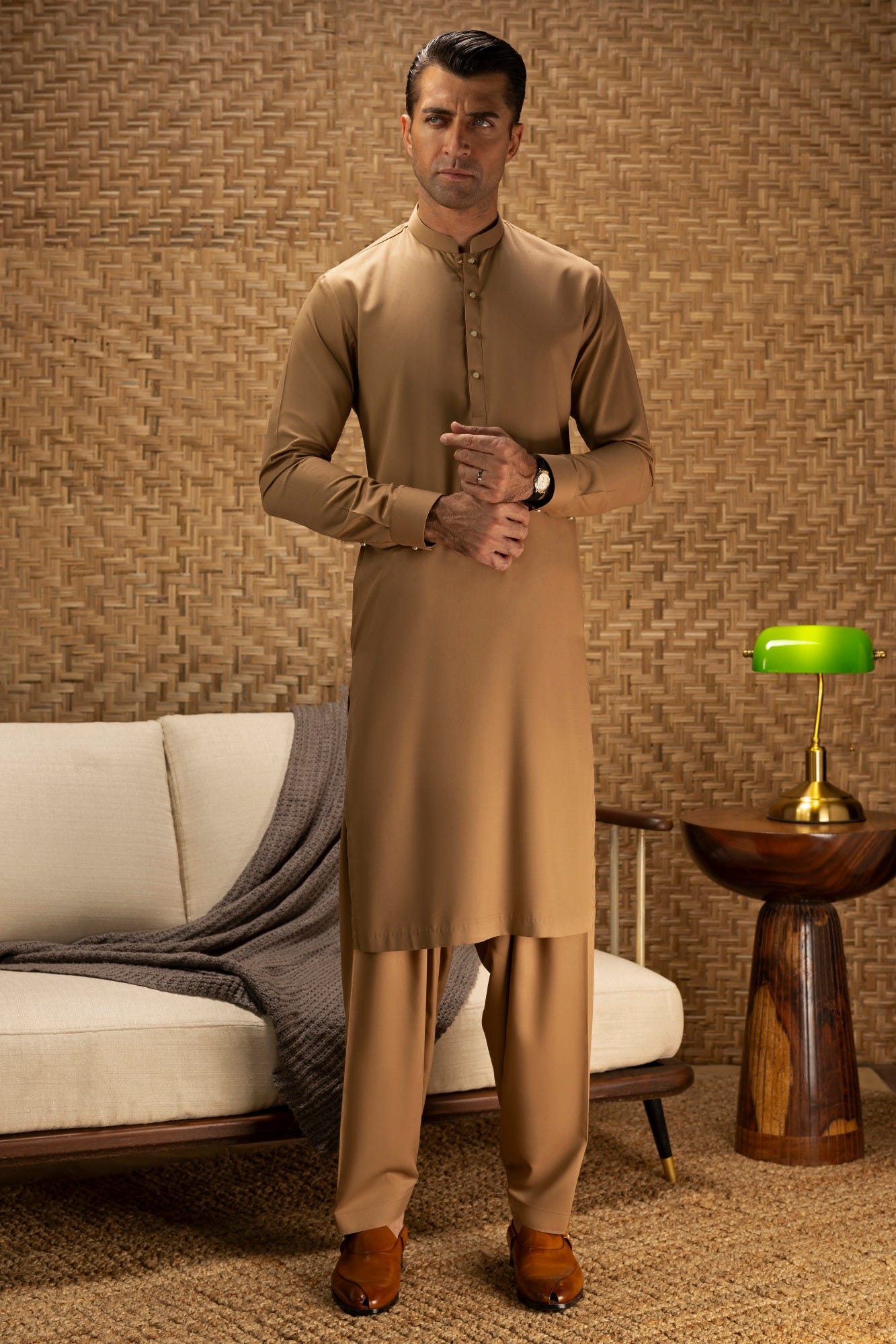 LA-PAZ - KHAKI EXCLUSIVE KAMEEZ SHALWAR