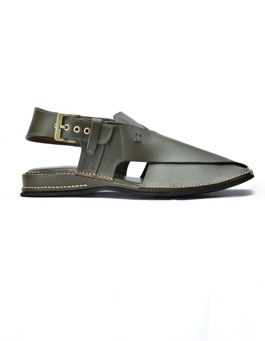 GREEN TRENDY PESHAWARI SANDALS