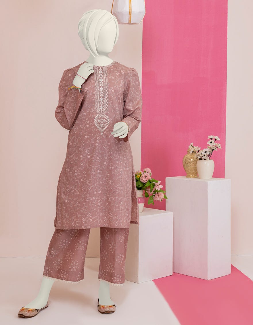 Tea Pink Cambric Teens 2 Piece Stitched | Jgk-S-Ygtl-402-24