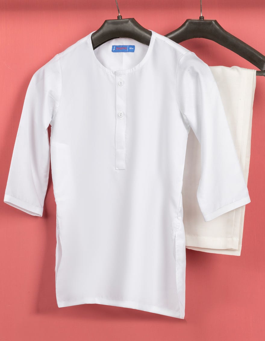 WHITE BLENDED KAMEEZ SHALWAR | JJIKS-S-40219-R2-AP