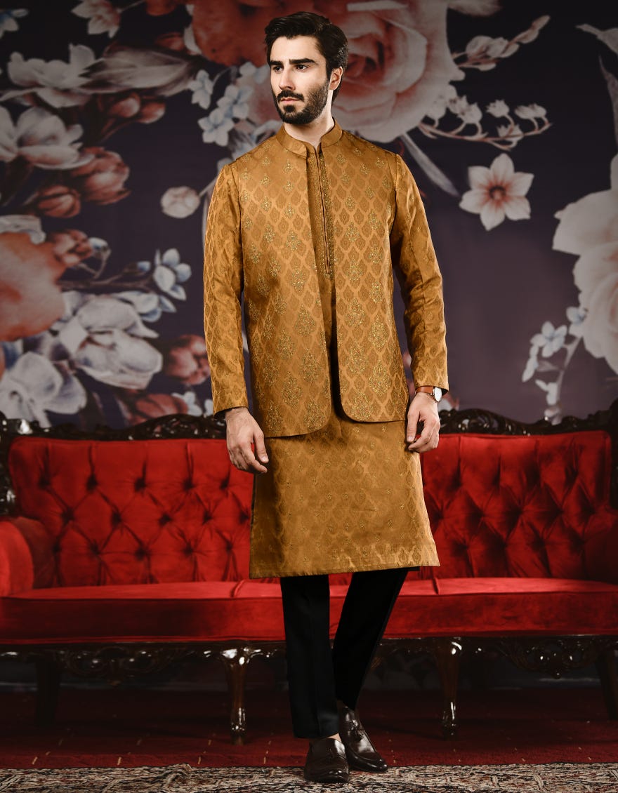 golden-brown-jamawar-special-kurta-jjk-vc-sp-40243