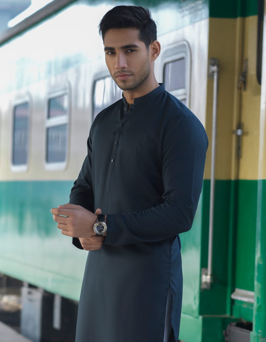 KAHI GREEN COTTON KURTA | JJK-S-40251