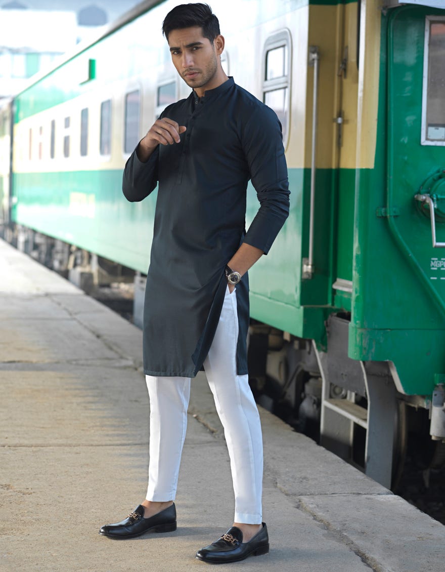 KAHI GREEN COTTON KURTA | JJK-S-40251