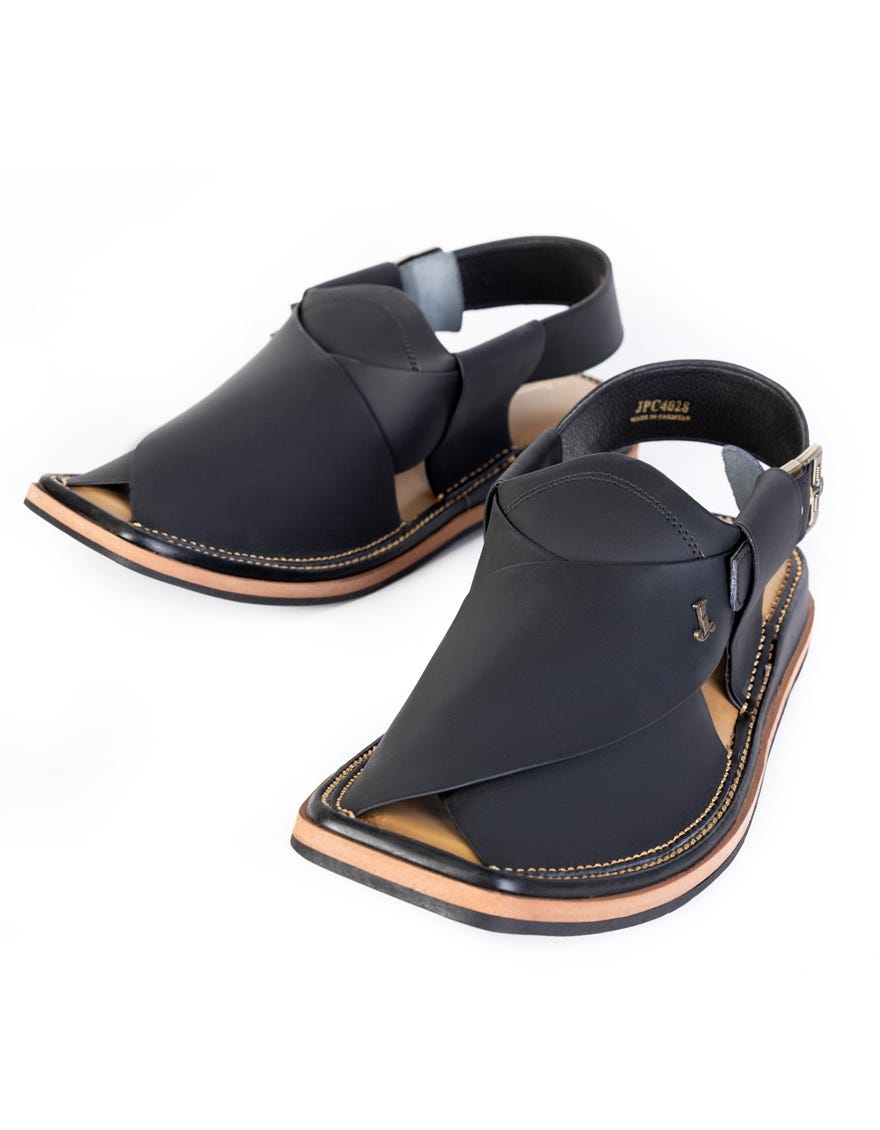 matt-black-plain-peshawari-chappal-jpc4028scpln