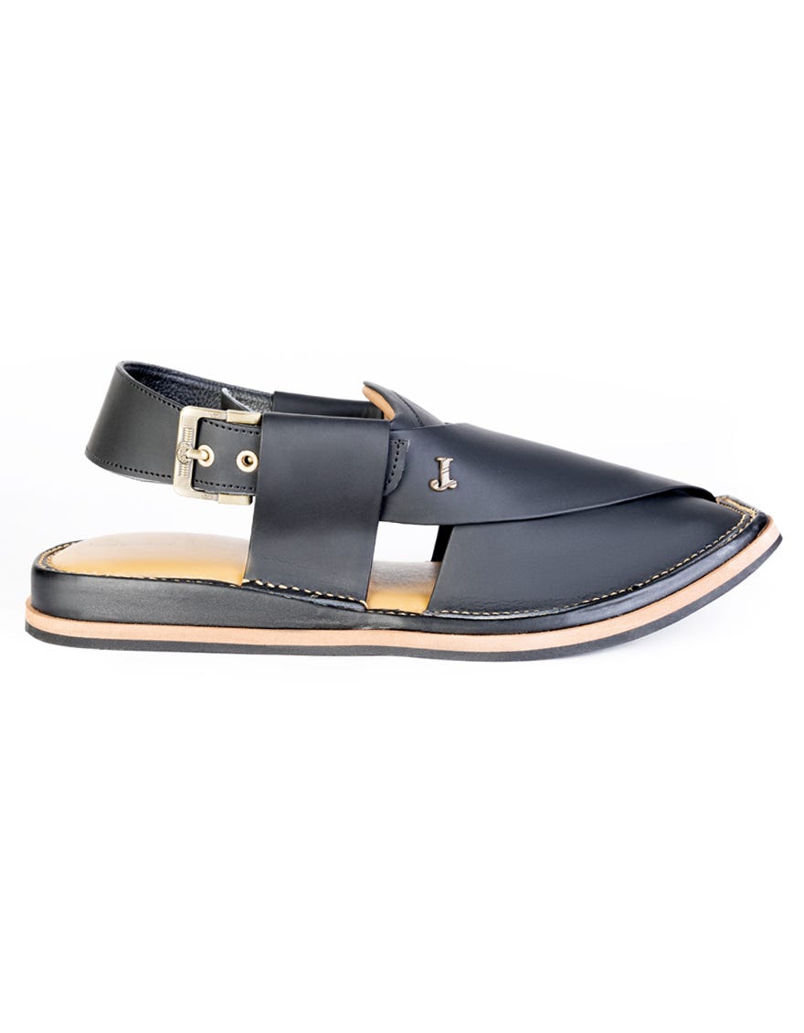 matt-black-plain-peshawari-chappal-jpc4028scpln