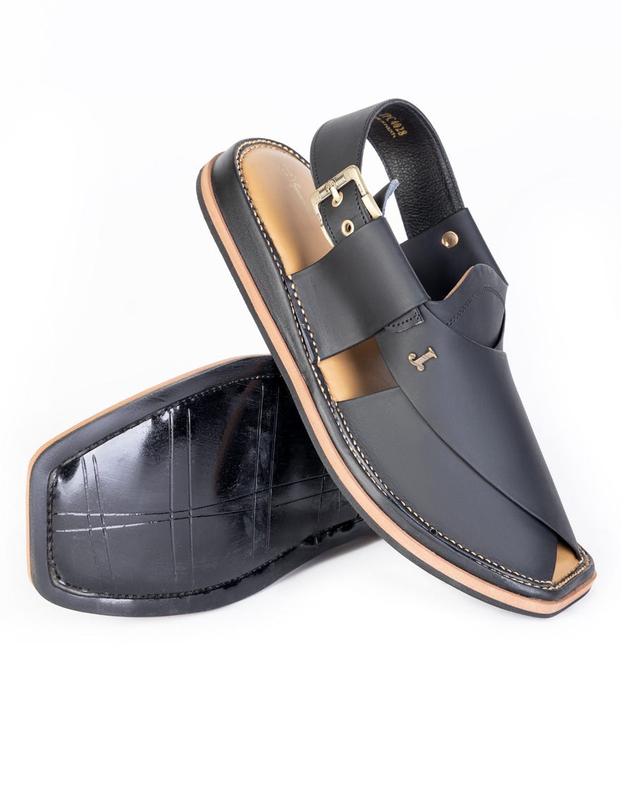 matt-black-plain-peshawari-chappal-jpc4028scpln