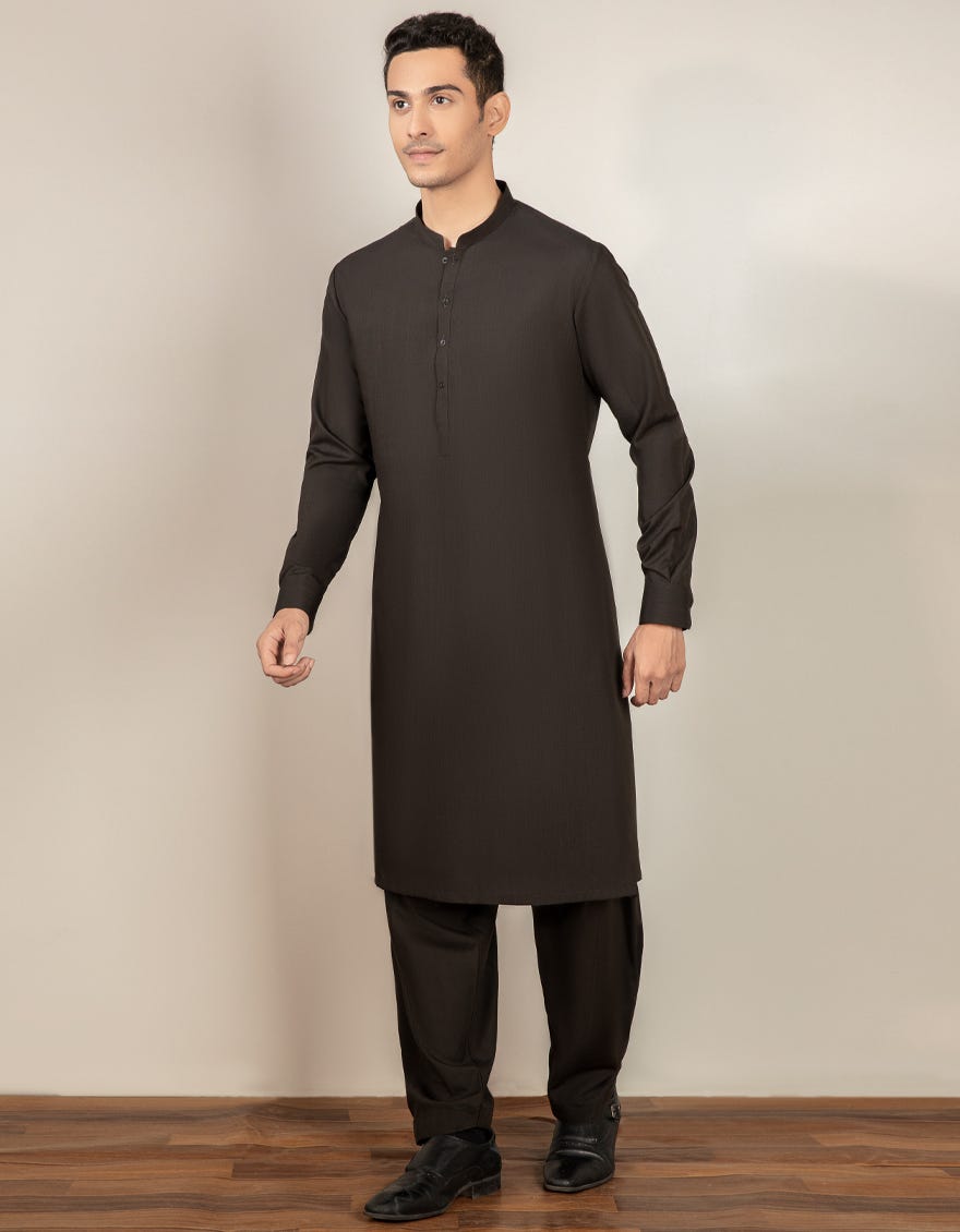 COFFEE BROWN BLENDED KAMEEZ SHALWAR | JJKS-S-40318