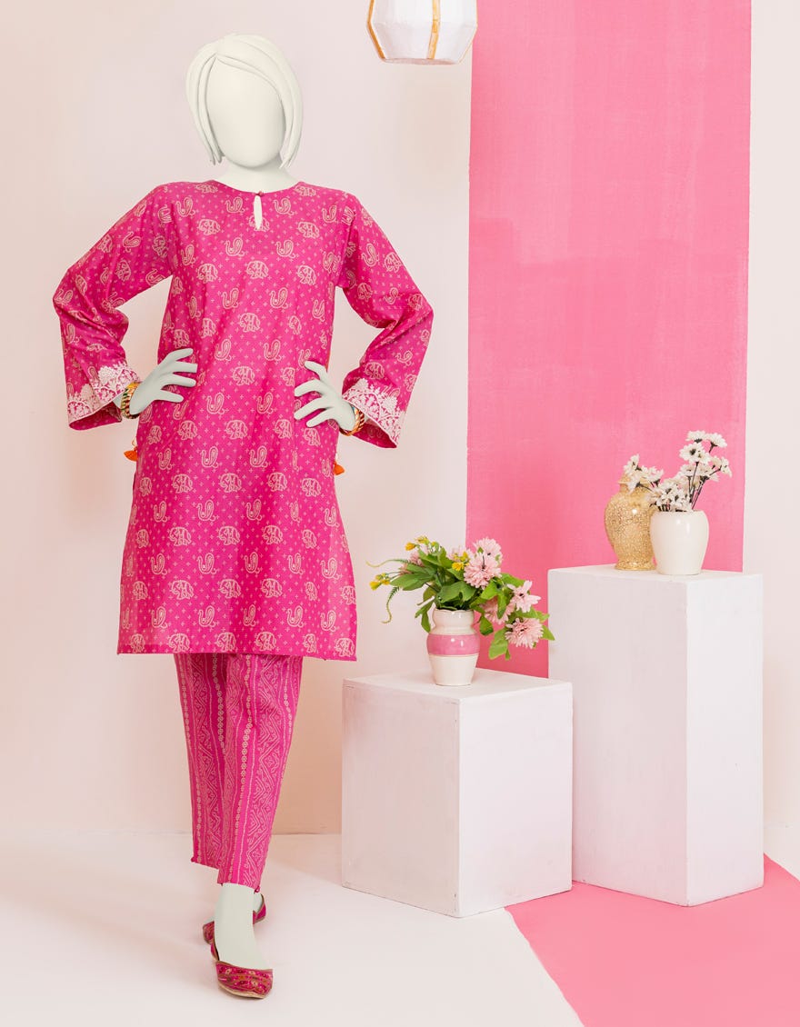 Pink Cambric Teens 2 Piece Stitched | Jgk-S-Ygtl-405-24