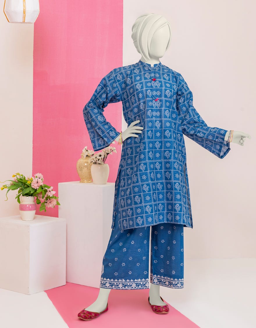 Blue Cambric Teens 2 Piece Stitched | Jgk-S-Ygtl-407-24