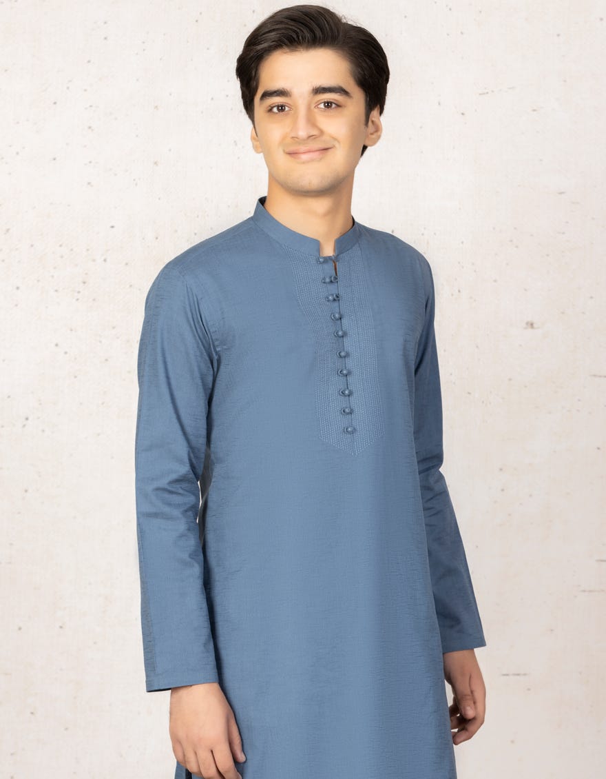OCEAN BLUE COTTON KURTA | JTK-A-41072