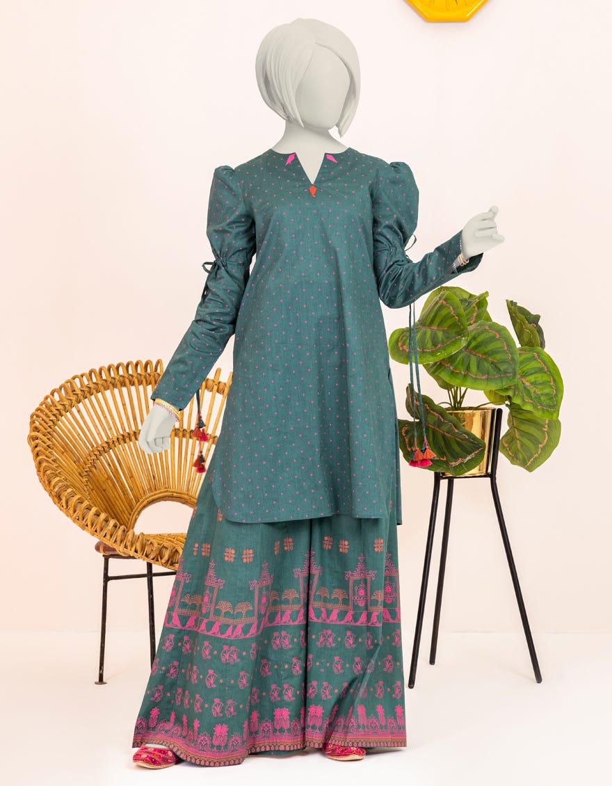 Green Lawn Teens 2 Piece Stitched | Jgk-S-Ygtl-412-24