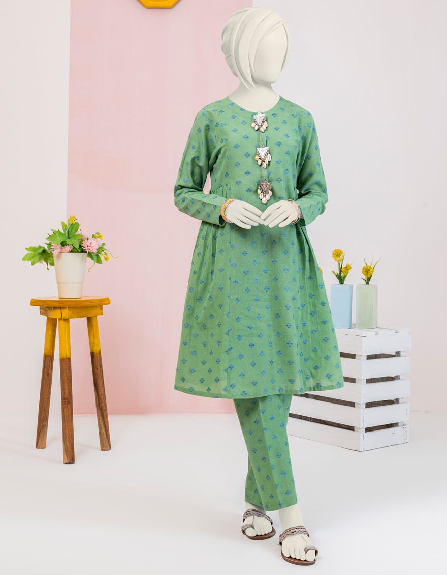 Green Jacquard Teens 2 Piece Stitched | Jgk-S-Ygtl-415-24