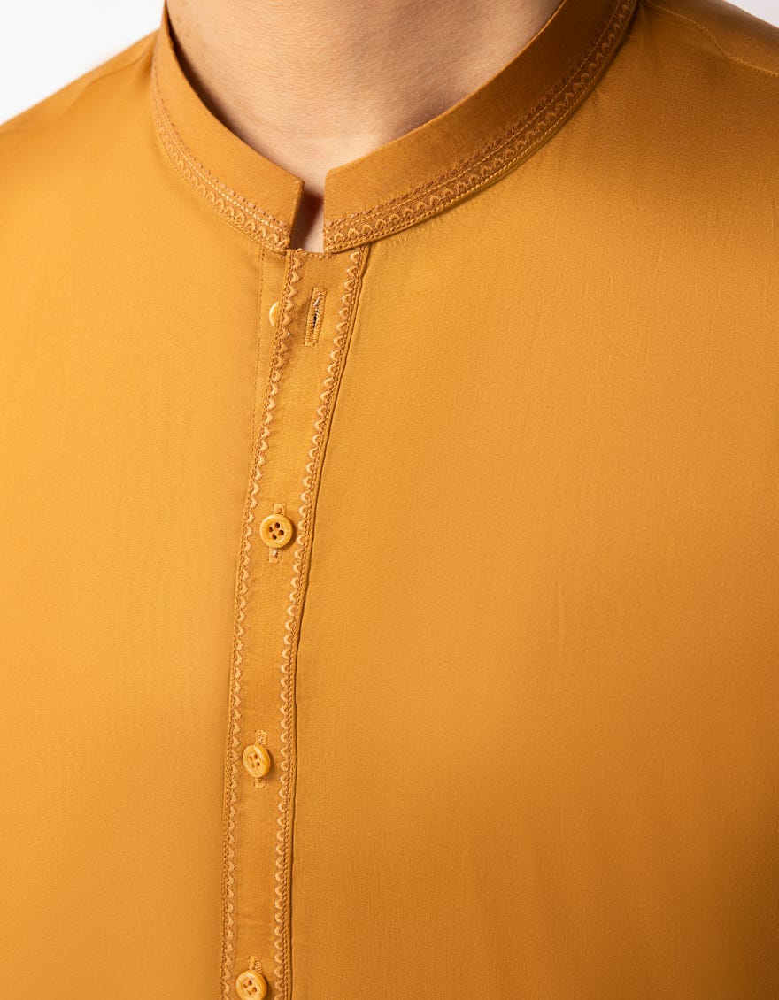 LIGHT BROWN COTTON SEMI-FORMAL KURTA