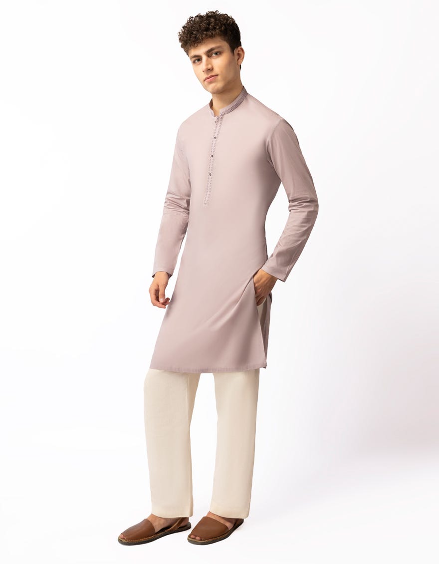 LILAC COTTON SEMI-FORMAL KURTA