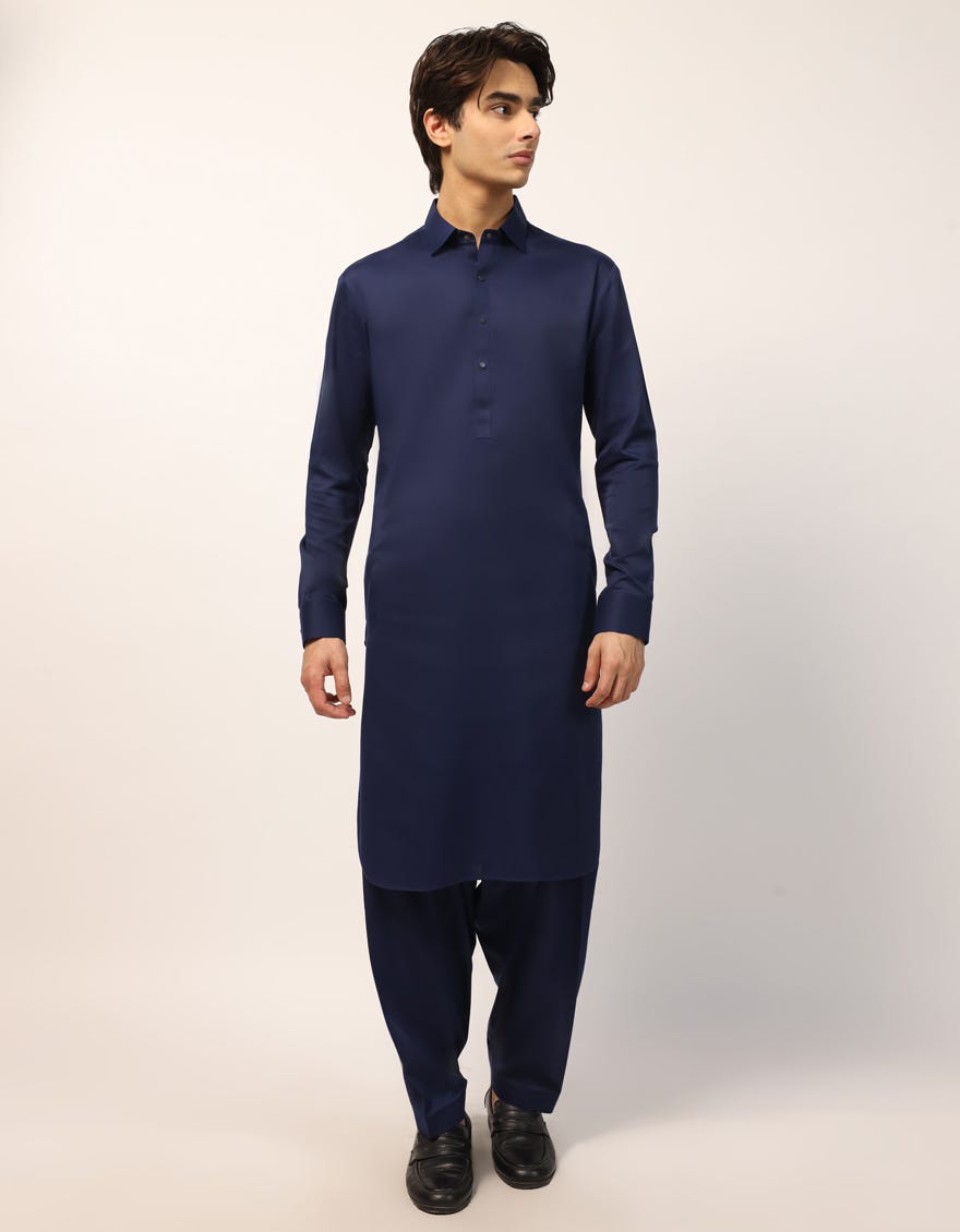 BLUE CASUAL KAMEEZ SHALWAR