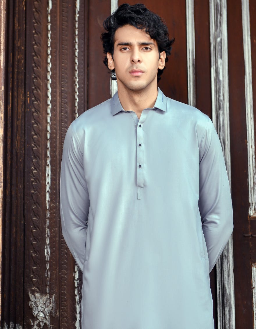 GREY BLENDED KAMEEZ SHALWAR | JJKS-43234
