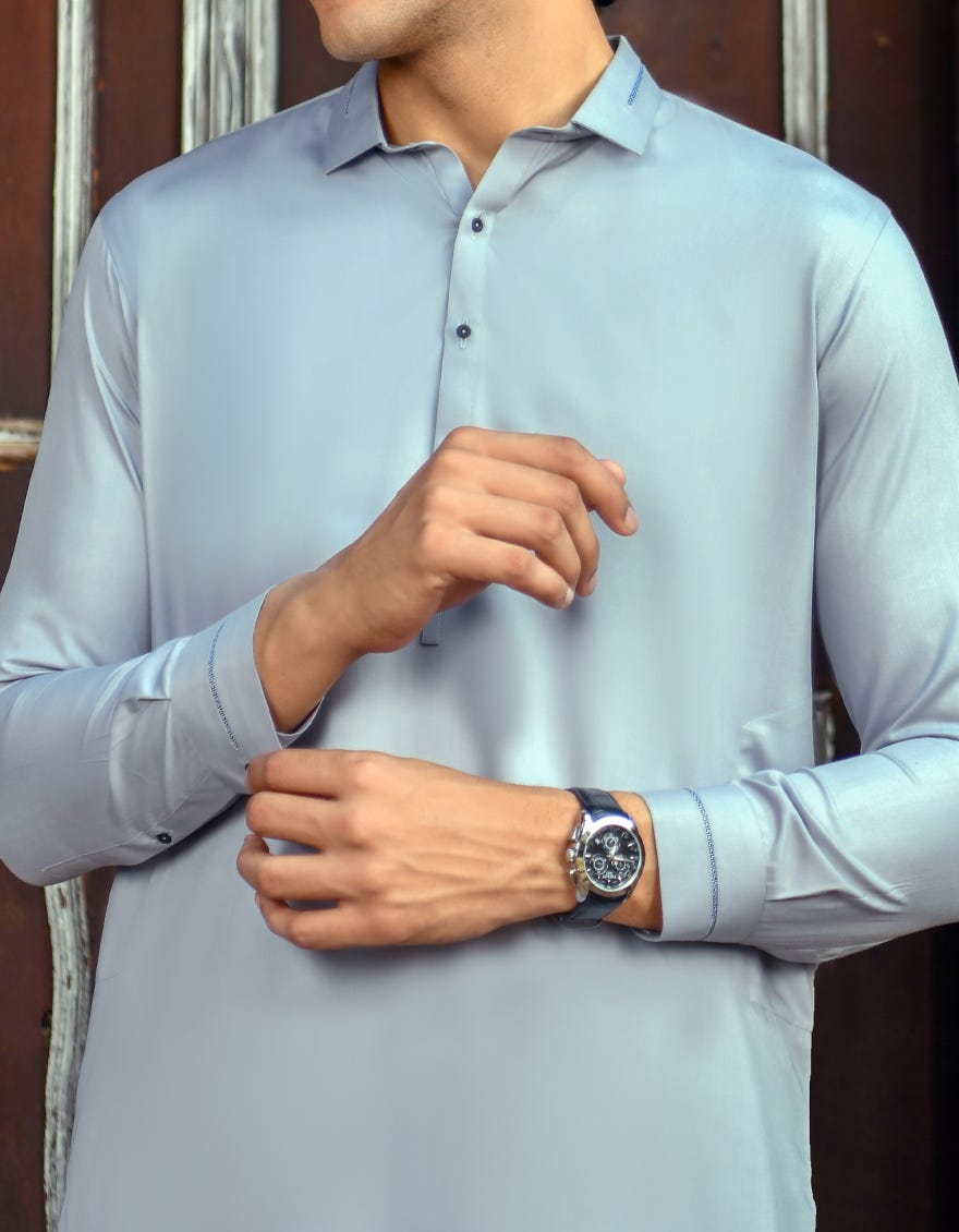 GREY BLENDED KAMEEZ SHALWAR | JJKS-43234