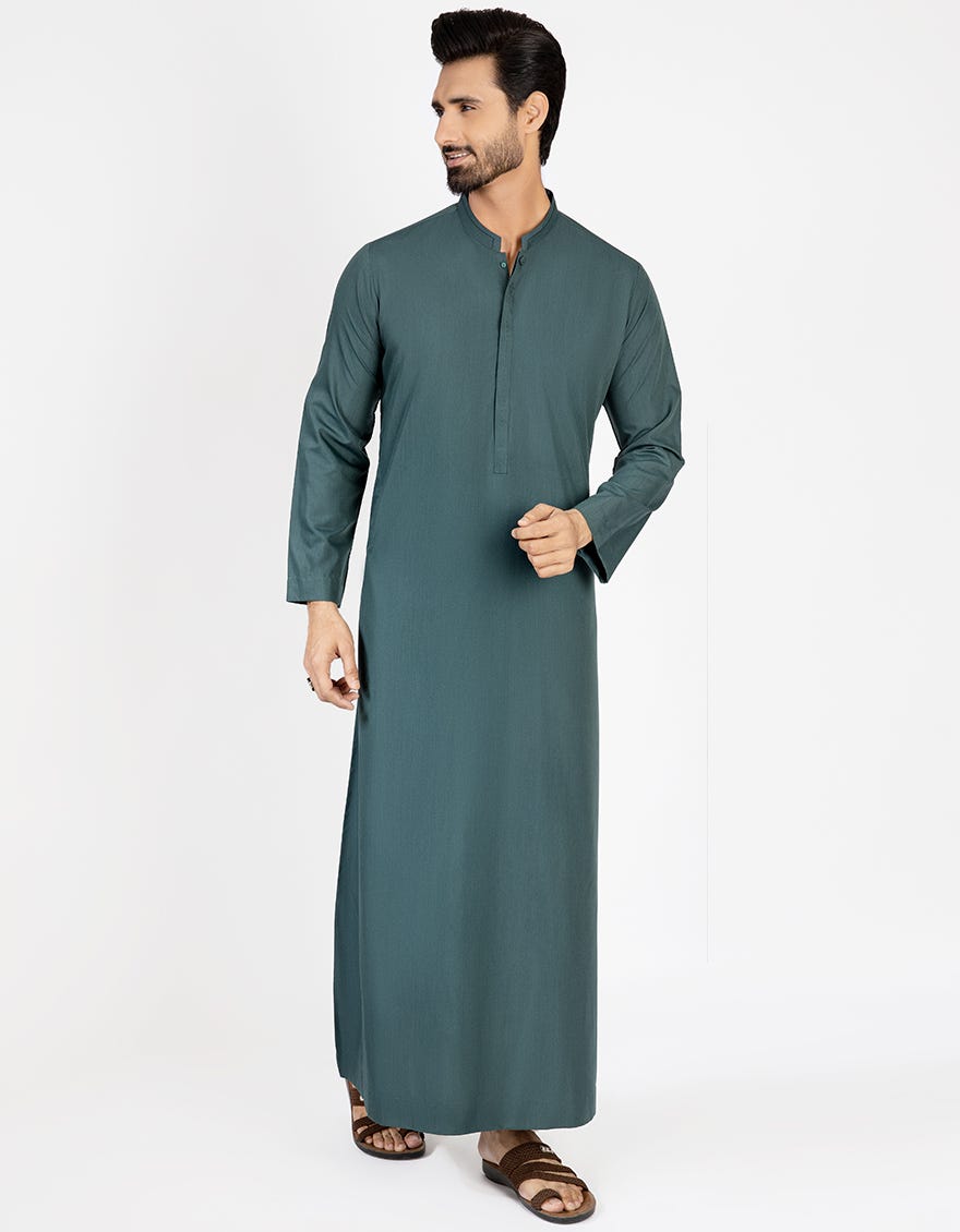 GREEN POLYESTER JUBBA | JJ-JUBBA-44055