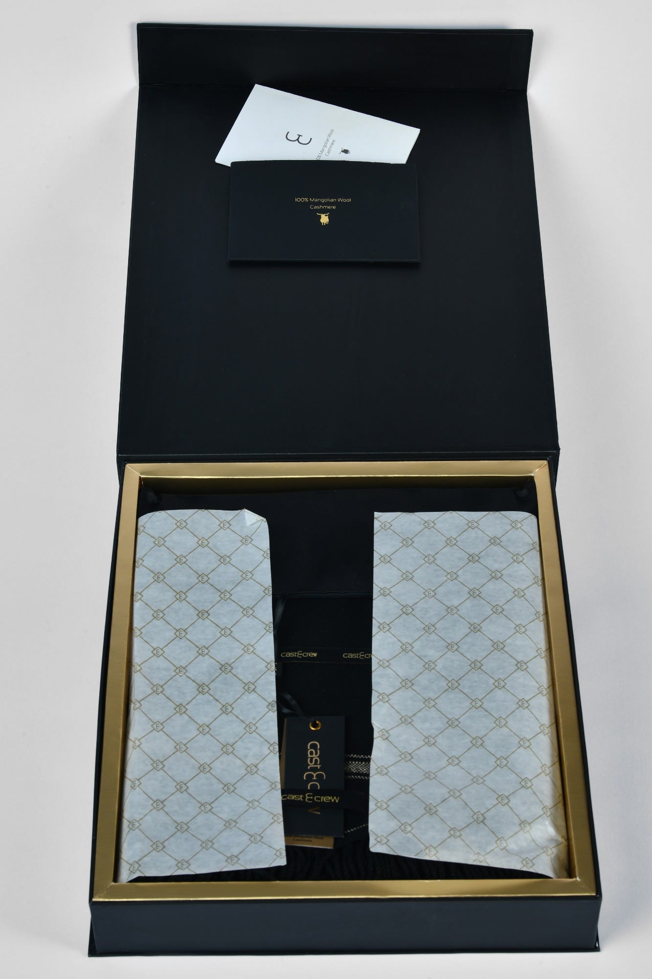 Black Cashmere Wool Mongolian Shawl