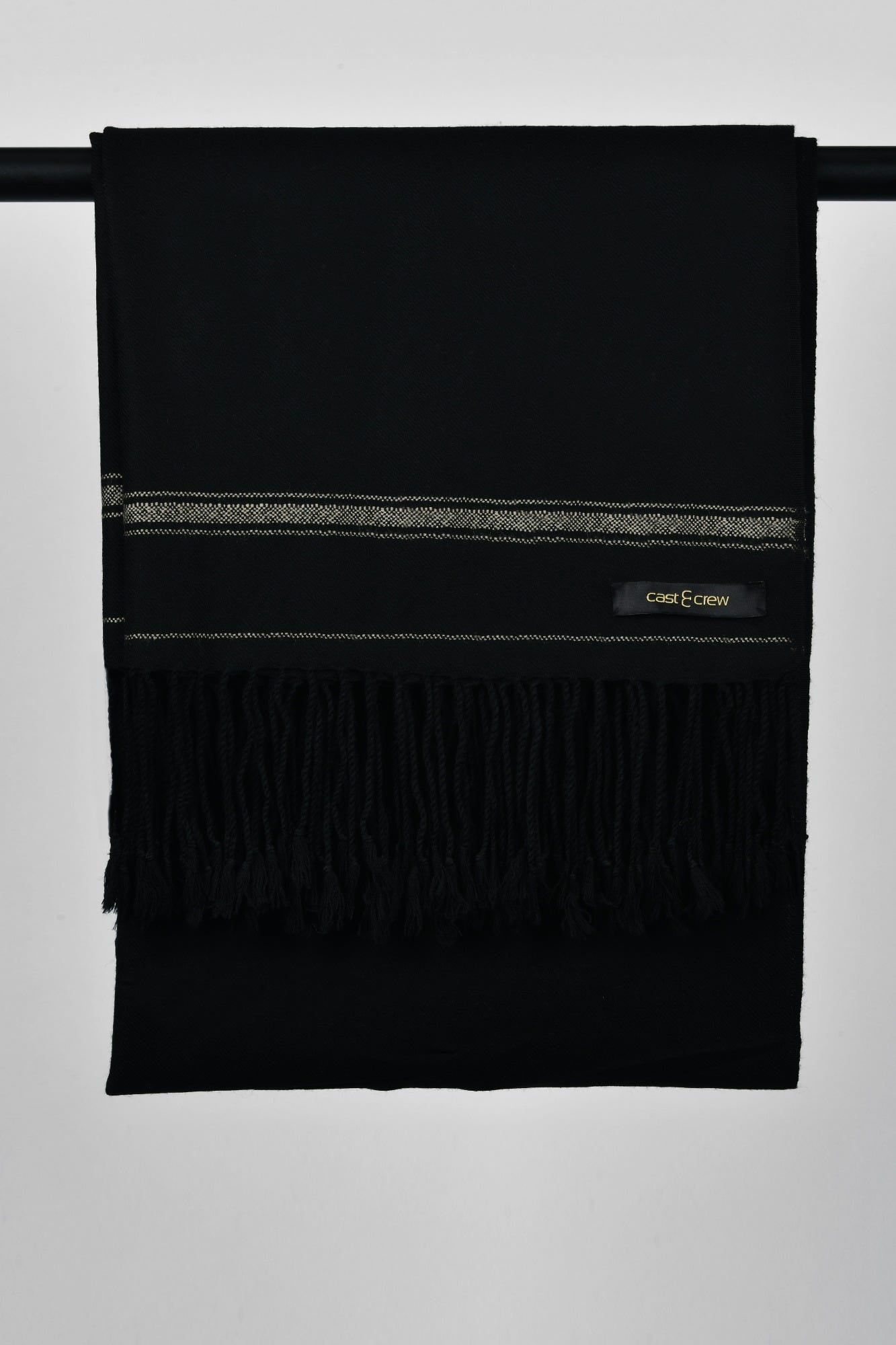 Black Cashmere Wool Mongolian Shawl
