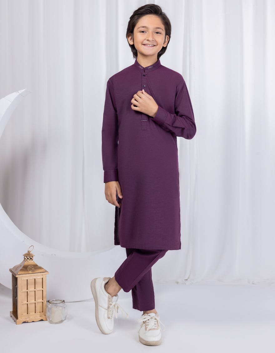 Plum Blended Kurta Pajama | Jckp-S-46325