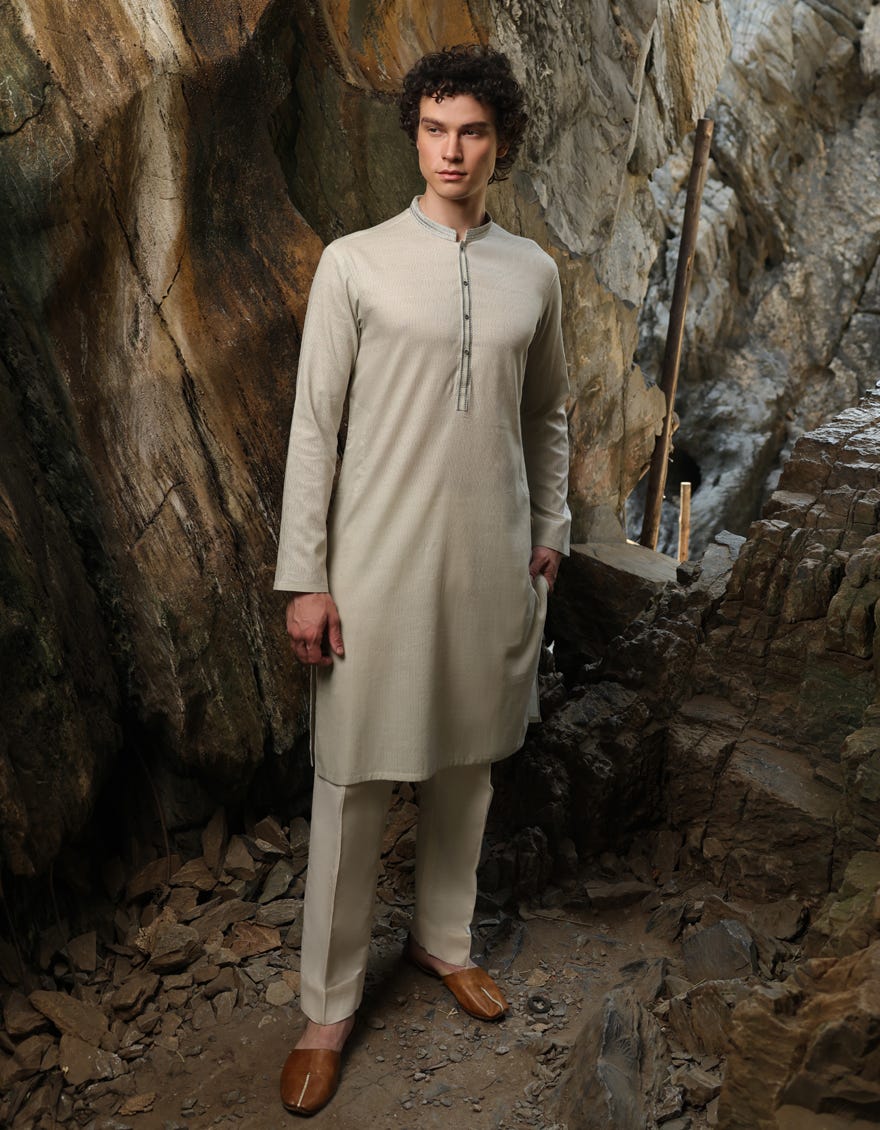 APPLE GREEN COTTON KURTA | JJK-S-46487